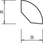 Preview: Buche 20x20x2500 mm Viertelstab