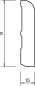 Preview: MDF 60x12x2400 mm Oberkante abgerundet (ohne Folie)