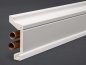 Preview: Massivholz/MDF weiß lackiert 115x54x2400 mm Rohrabdeckleiste Oberkante profiliert