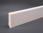 Preview: Weiß lackiert (Furnier) 60x15x2400 mm lackiert Oberkante abgerundet