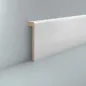 Preview: Fliesenabdeckleiste weiß MDF 96x19x2500 mm Oberkante abgerundet (Folienummantelt)