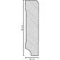 Preview: Weiße Kiefer Sockelleiste 80x19x2500 mm Oberkante abgeschrägt