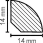 Preview: Massivholz lackiert 14x14x2000 mm Viertelstab