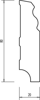 MDF 80x19x2400 mm Berliner-/Hamburger Profil (ohne Folie)