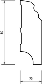 Kiefer 60x20x2500 mm Berliner-/Hamburger Profil