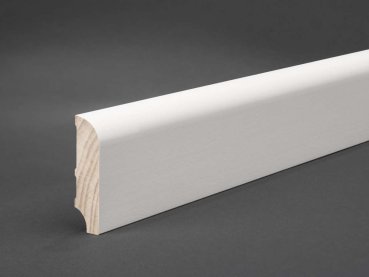 Massivholz weiß lackiert 60x16x2500 mm Oberkante abgerundet