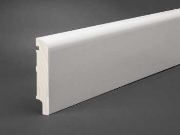 Massivholz weiß lackiert 100x20x2500 mm Oberkante abgerundet