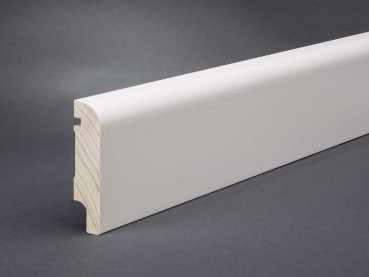 Massivholz weiß lackiert 80x20x2500 mm Oberkante abgerundet