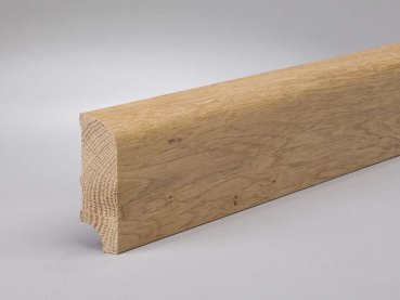 Asteiche 60x20x2500 mm Oberkante abgerundet