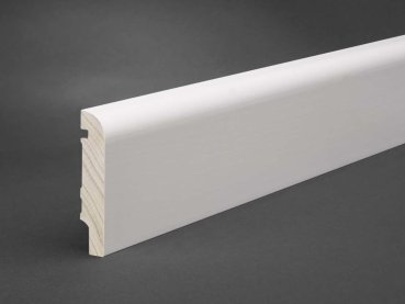 Massivholz weiß lackiert 80x16x2500 mm Oberkante abgerundet
