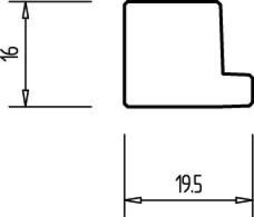Preview: Massivholz weiß lackiert 19x16x2500 mm Abstandshalter