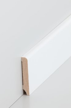 Weiße Kiefer Sockelleiste 60x10x2500 mm Oberkante abgeschrägt