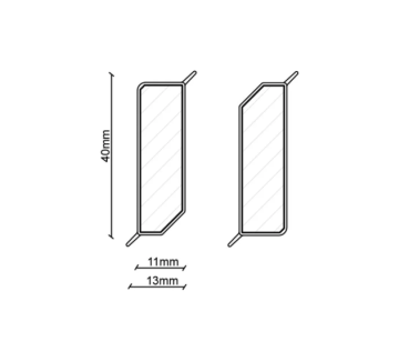 Preview: MDF 40x13x2400 mm Wendeprofil mit Dichtlippe