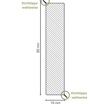 Preview: Feuchtraumleiste 80x16x2500 weiß