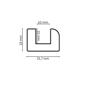 Preview: Eiche 22x15x2500 mm Montageleiste