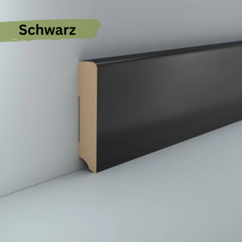 Preview: MDF 96x19x2500 mm Oberkante abgerundet (Folienummantelt)