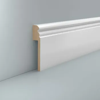 Fliesenabdeckleiste weiß MDF 96x19x2500 mm Berliner Profil (Folienummantelt)