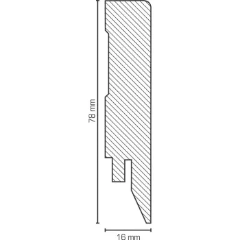 Preview: Feuchtraumleiste 78x16x2500 weiß folienummantelt
