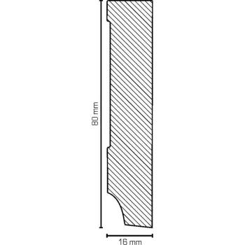 MDF 80x16x2400 mm Oberkante gerade (Folienummantelt)
