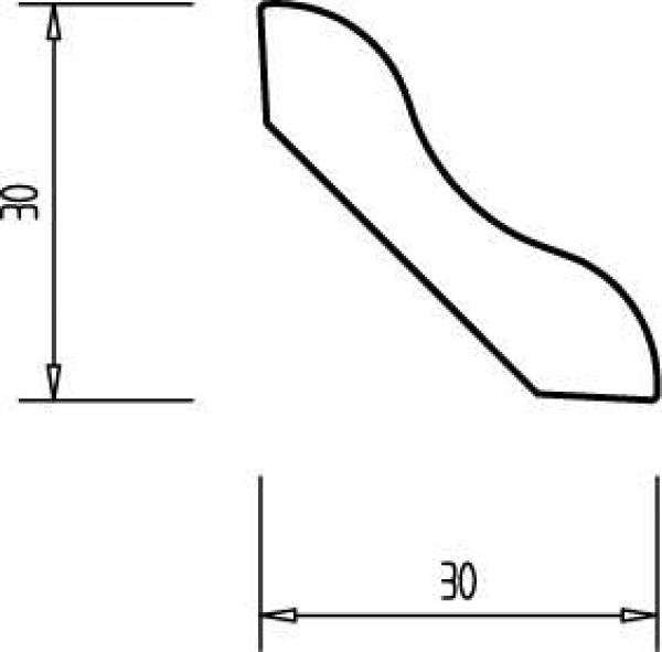 Buche 30x30x2500 mm Hohlkehlleiste