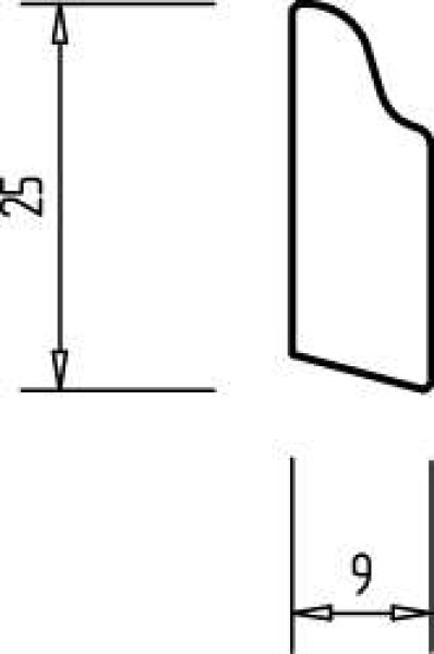 Eiche weiß geölt 25x9x2500 mm Deckleiste