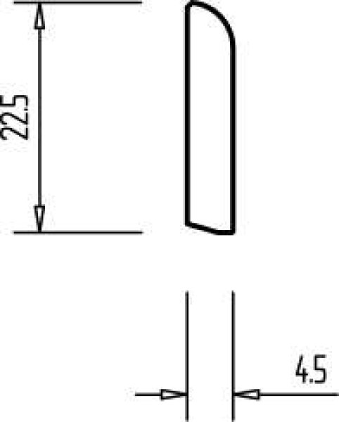 Eiche weiß geölt 23x5x2500 mm Deckleiste
