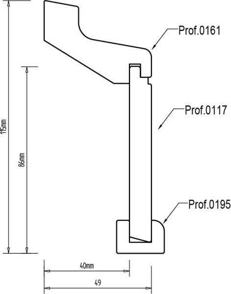 Massivholz/MDF weiß lackiert 115x54x2400 mm Rohrabdeckleiste Oberkante profiliert
