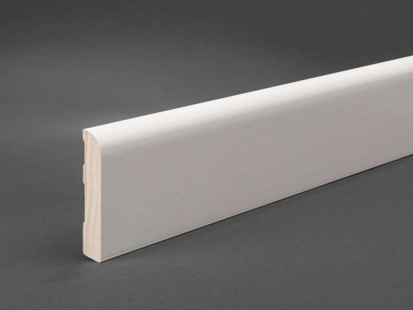 Massivholz weiß lackiert 60x11x2500 mm Oberkante abgerundet