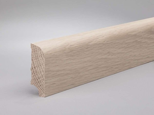 Eiche weiß geölt 60x20x2500 mm Oberkante abgerundet