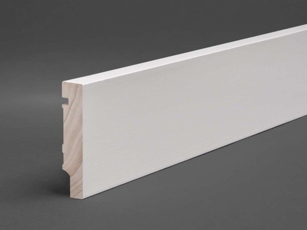 Massivholz weiß lackiert 80x16x2500 mm Oberkante gerade