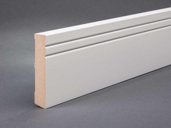 MDF 100x19x2400 mm profiliert mit 2 Ziernuten (ohne Folie)
