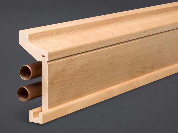 Buche 115x54x2500  mm Rohrabdeckleiste Oberkante profiliert