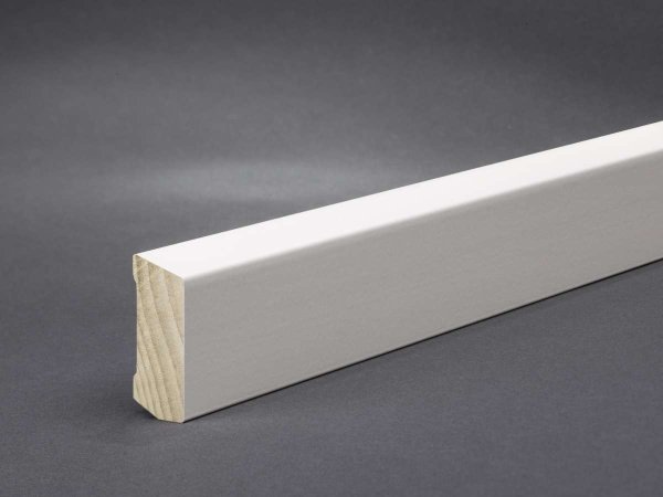 Massivholz weiß lackiert 40x16x2500 mm Oberkante abgeschrägt