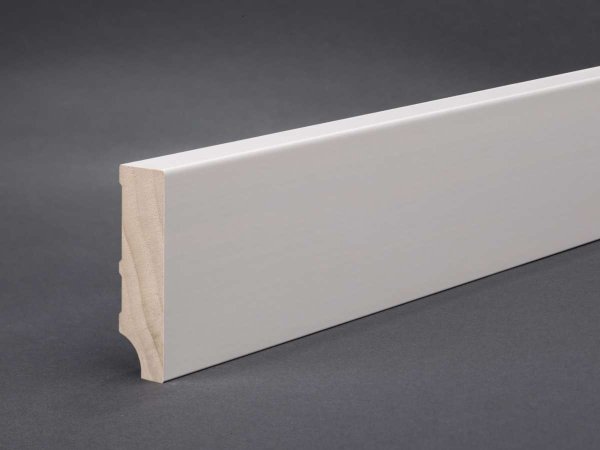 Massivholz weiß lackiert 60x16x2500 mm Oberkante gerade