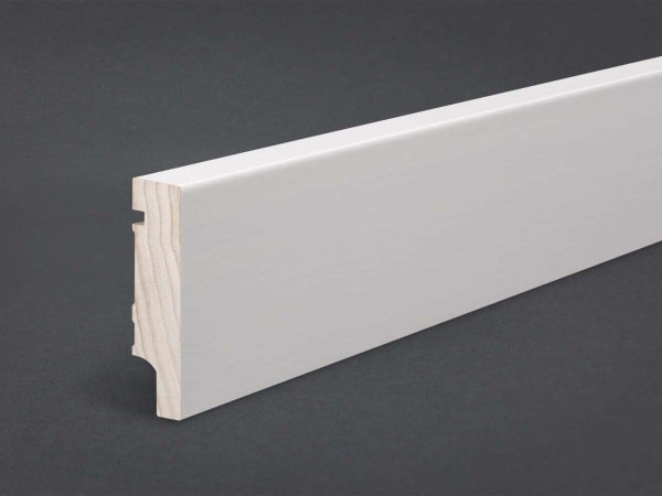 Massivholz weiß lackiert 80x20x2500 mm Oberkante gerade