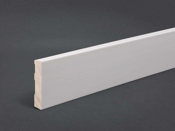 Massivholz weiß lackiert 60x10x2500 mm Oberkante gerade
