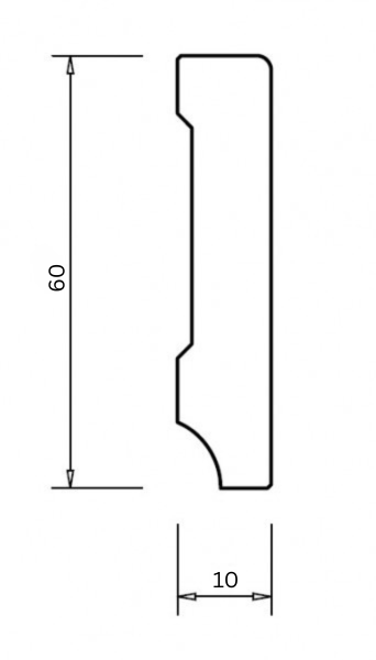 Weiße Kiefer Sockelleisten 60x10x2400 mm Oberkante gerade