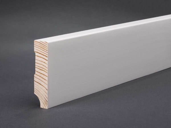 Weiße Kiefer Sockelleisten 58x15x2400 mm Oberkante gerade