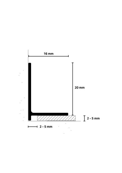 minileiste SL16X2 Abschlussprofil Klebevinyl