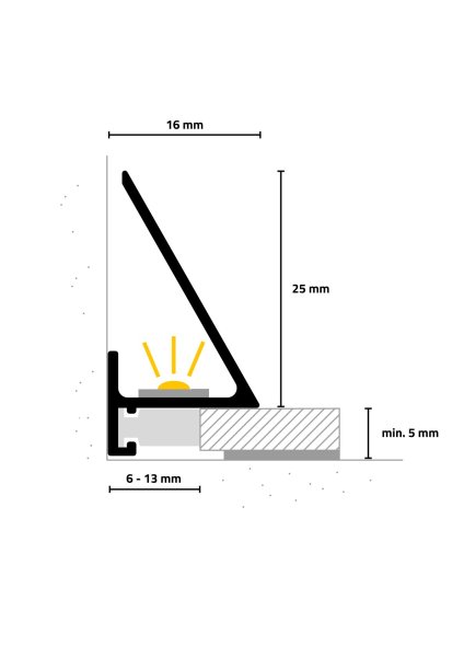 minileiste SLED16X5 Abschlussprofil