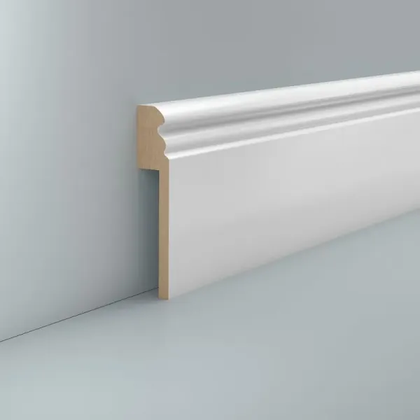 Fliesenabdeckleiste weiß MDF 96x19x2500 mm Berliner Profil (Folienummantelt)