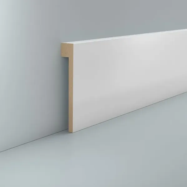 Fliesenabdeckleiste weiß MDF 100x16x2500 mm Oberkante gerade (Folienummantelt)