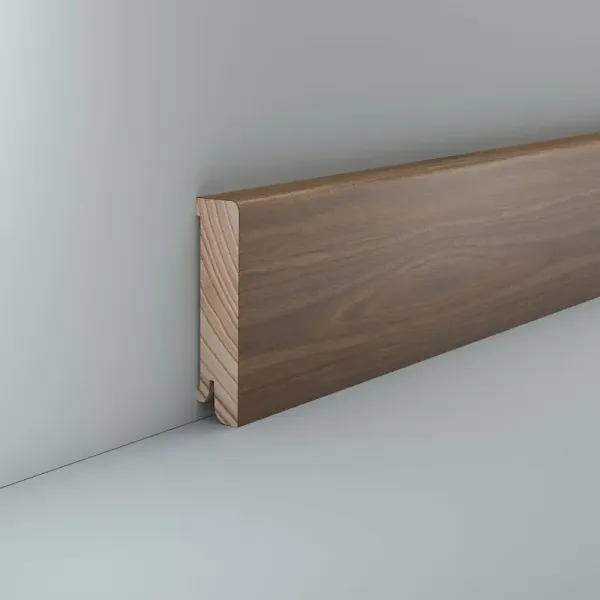 Nussbaum (Furnier) 80x18x2500 mm lackiert Oberkante gerade