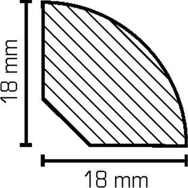 Massivholz weiß lackiert 18x18x2000 mm Viertelstab