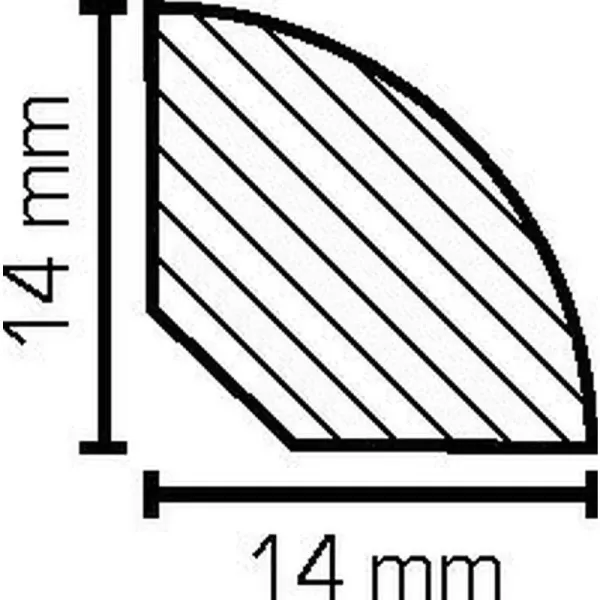 Massivholz lackiert 14x14x2000 mm Viertelstab
