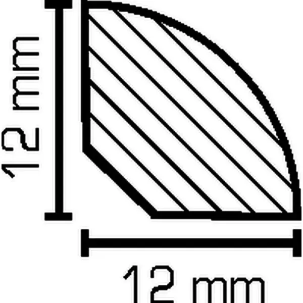 Massivholz weiß lackiert 12x12x2000 mm Viertelstab